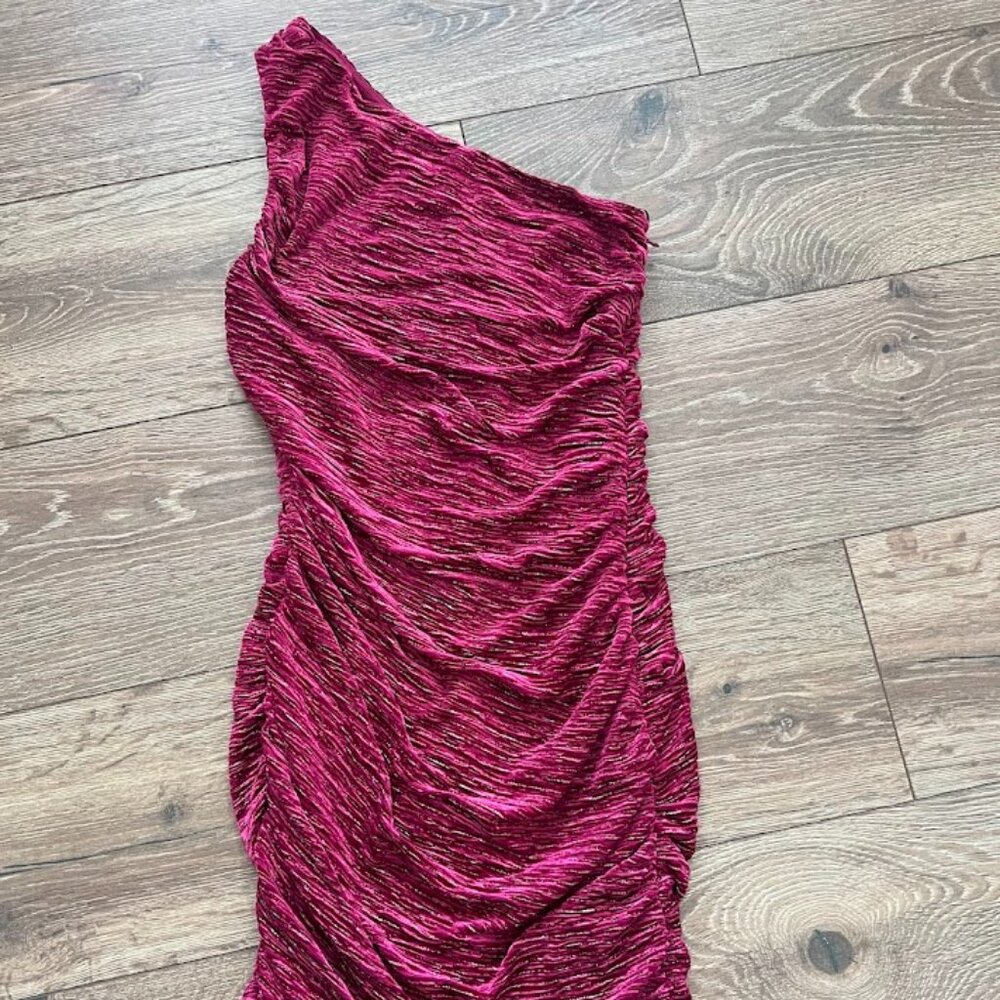 VICI Purple One Shoulder Ruched Cocktail Party Dress Size XS